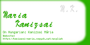 maria kanizsai business card