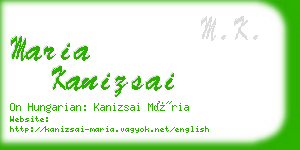 maria kanizsai business card